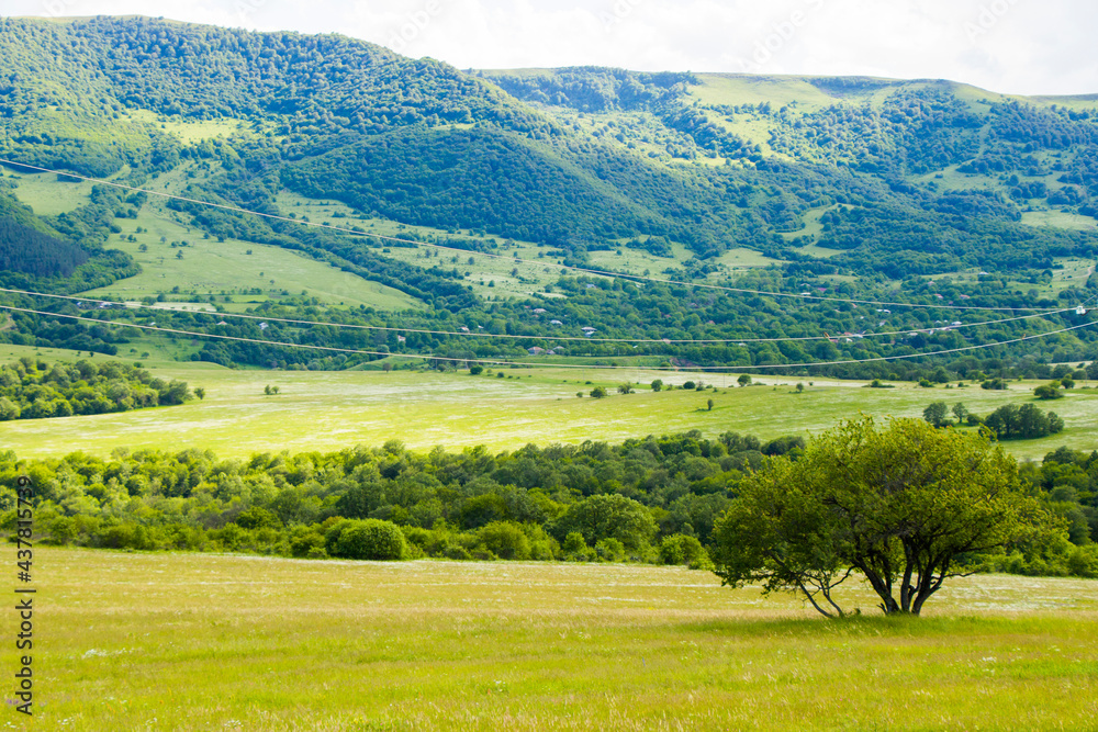 Mountain landscape and view in Tsalka