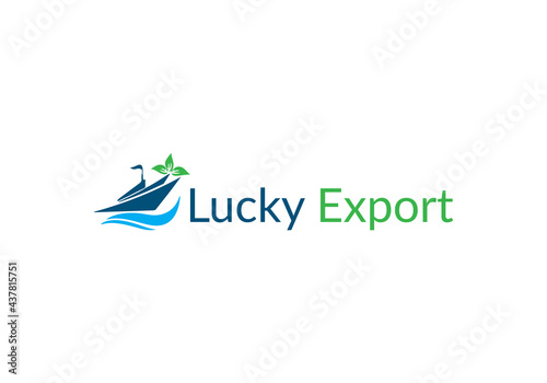Abstract Ship emblem export logo design template