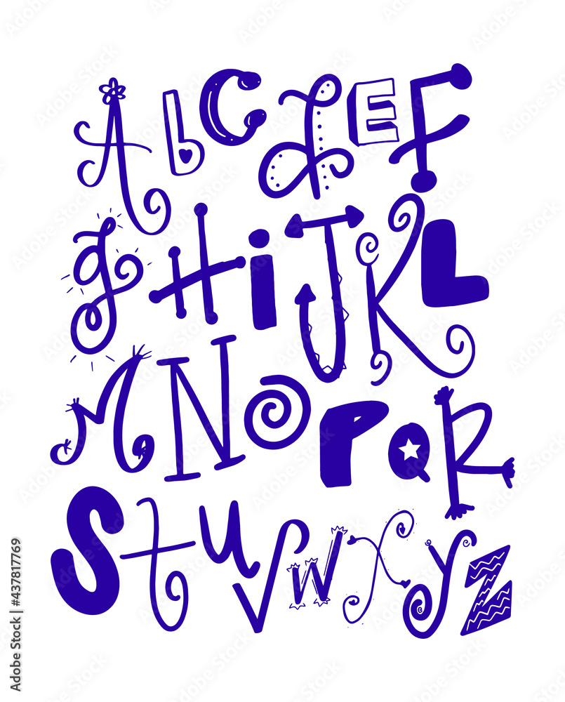 Royal Blue, navy, Colorful fun bright rainbow gender neutral alphabet vector print font illustration, print fork is room, educational print
Royal Blue, navy, Colorful fun bright rainbow gender neutral alphabet vector print font illustration, print fork is room, educational print