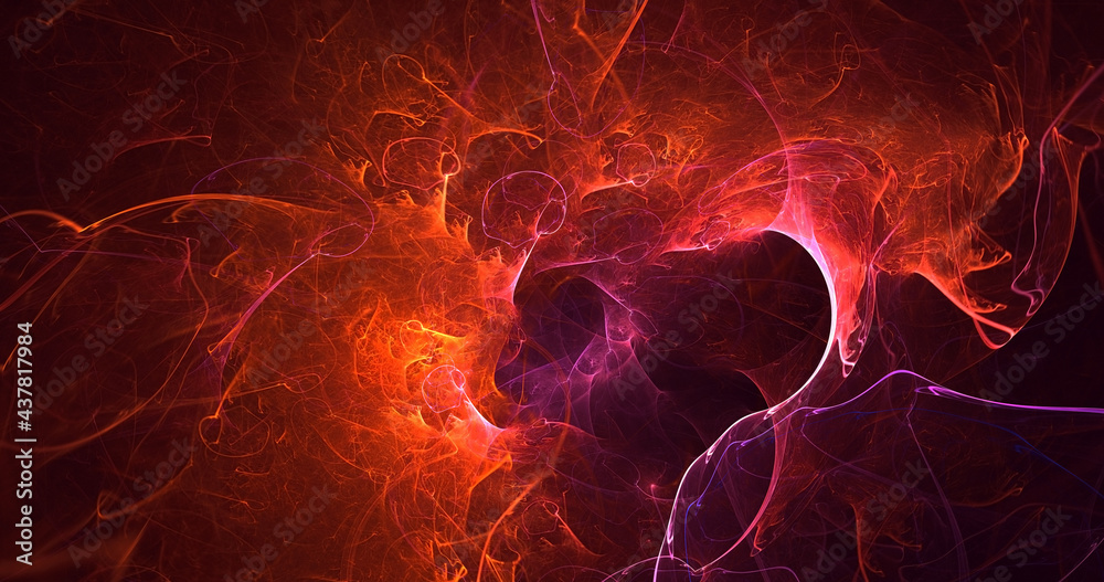 3D rendering abstract red fractal light background 3D rendering abstract red fractal light background