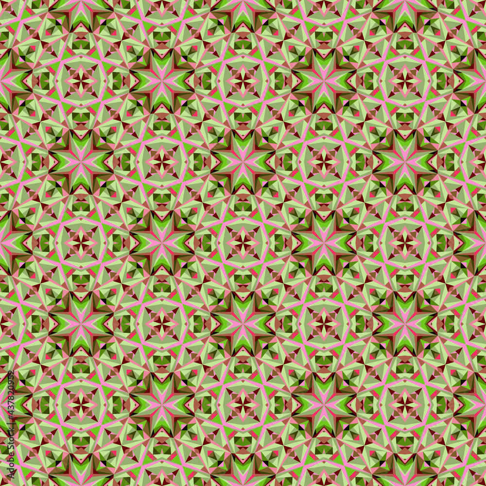 Geometric seamless pattern, abstract floral background.