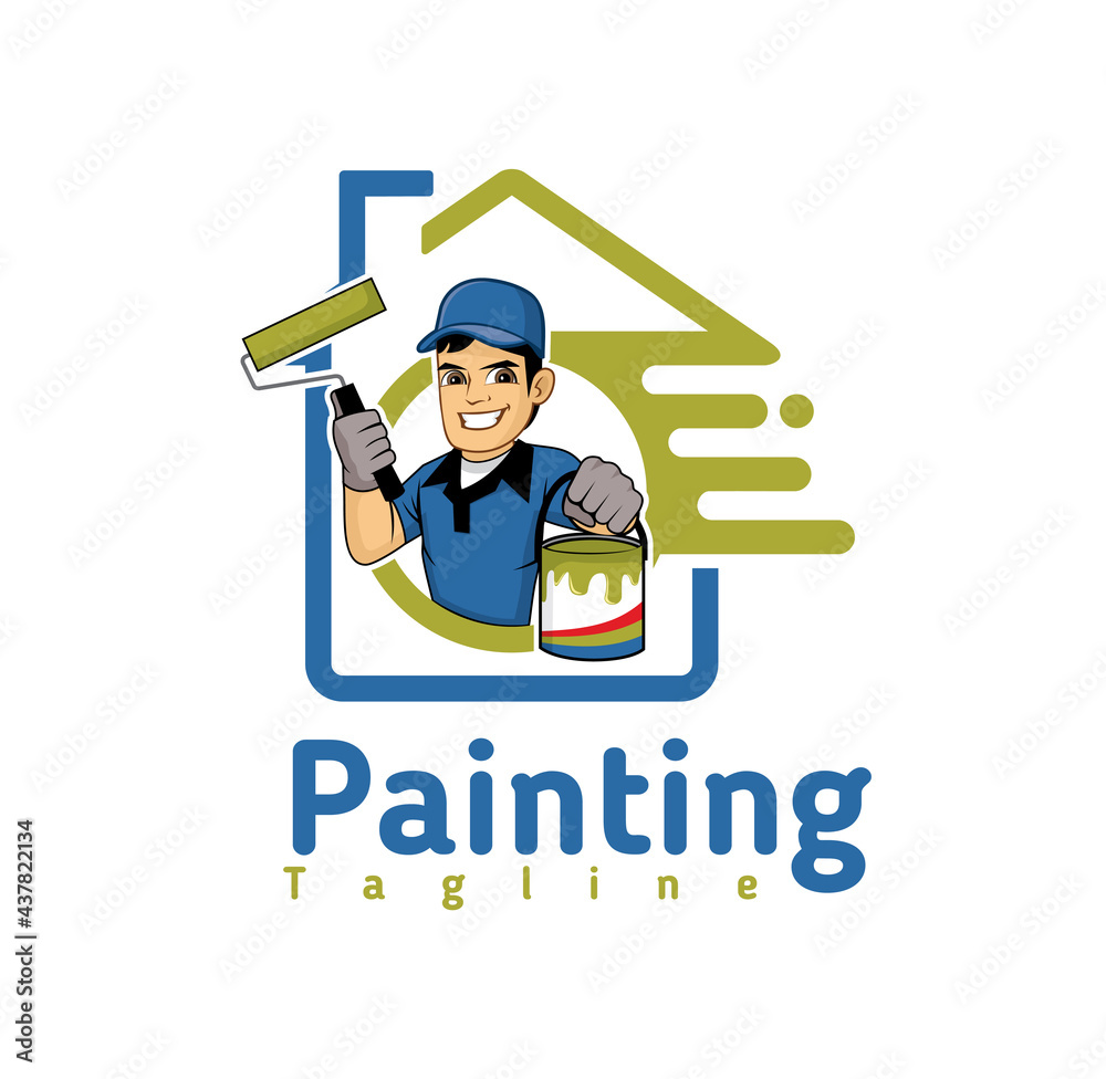 Painting company logo design illustration vector eps format , suitable for your design needs, logo, illustration, animation, etc.