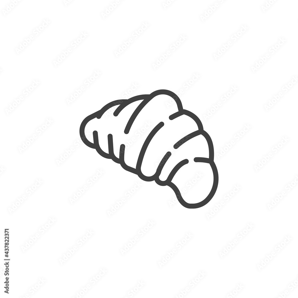 Croissant pastry line icon