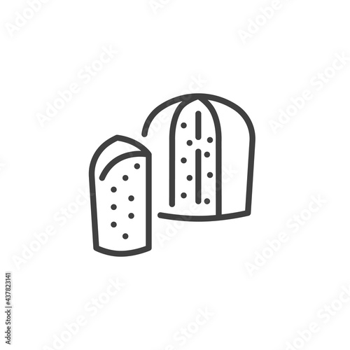 Panettone bread line icon