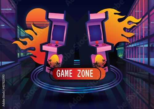Game zone game icon background vector