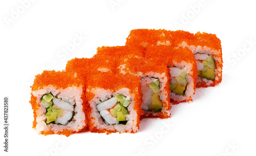 Japanese Cuisine Sushi Roll on a white background