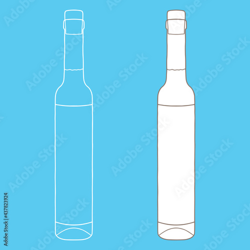 Oil bottle with label mockup. Hand drawn vector illustration. It can serve as a layout for future design and Publicity of your product.