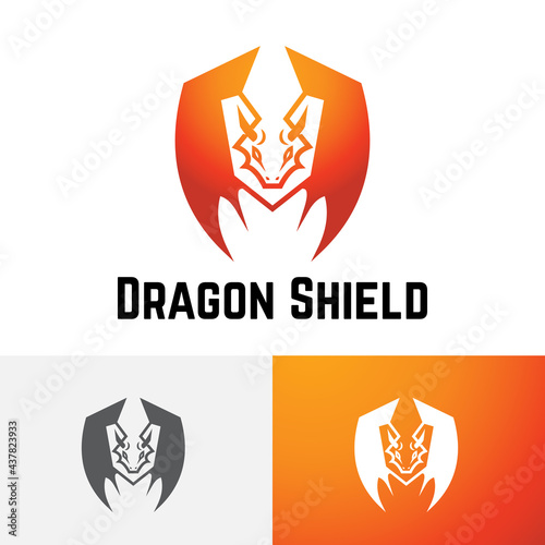 Dragon Shield Strong Guard Esport Game Logo Design