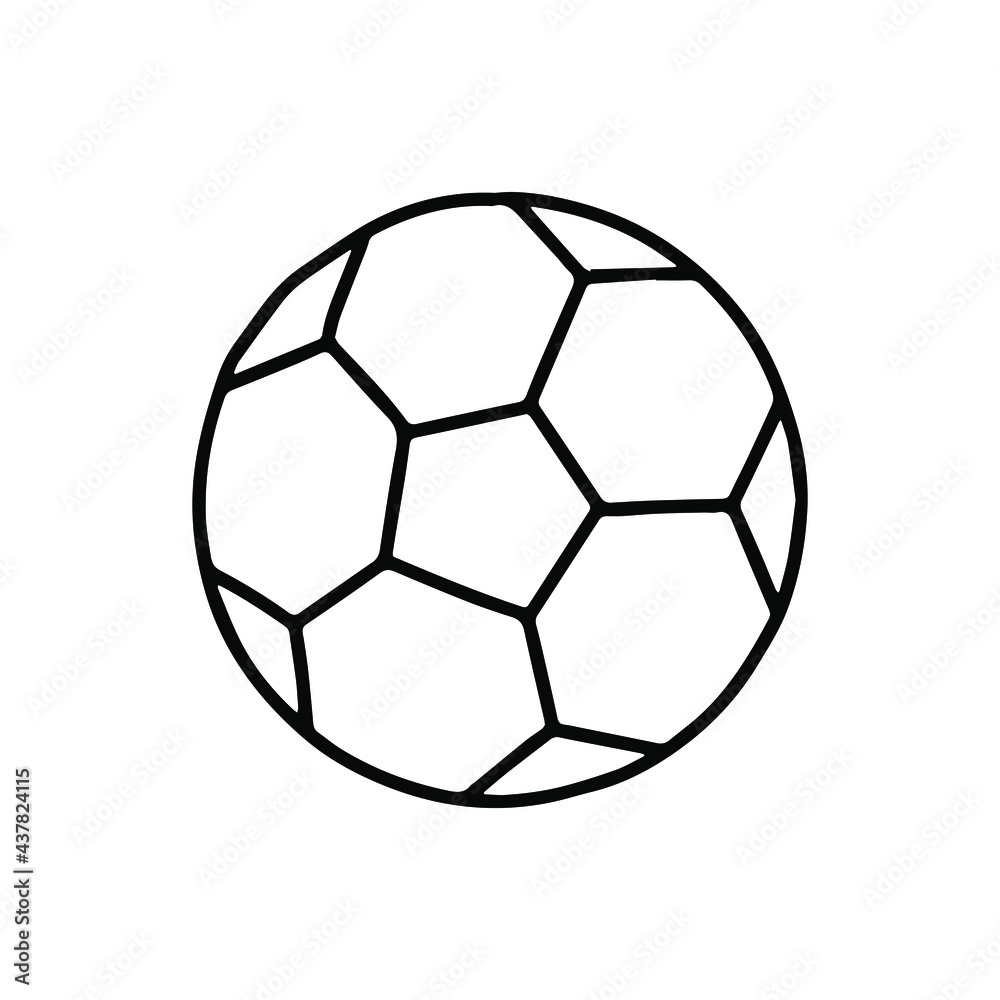 Football vector icon. Hand drawn soccer ball.