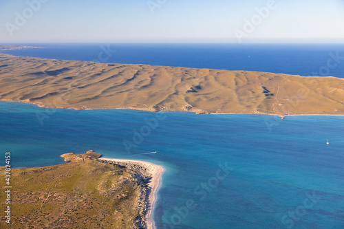 Steep Point, the most westerly point of mainland Western Australia. Dirk Hartog Island and ferry in the foreground photo