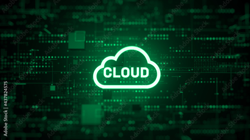 Obraz premium Cloud Computing Technology Digital Data Network, Internet of Things IoT Connection, Future Technology Innovation Abstract Background. 3d rendering