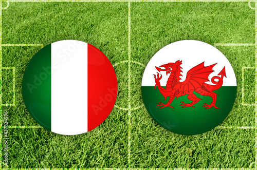 Italy vs Wales football match