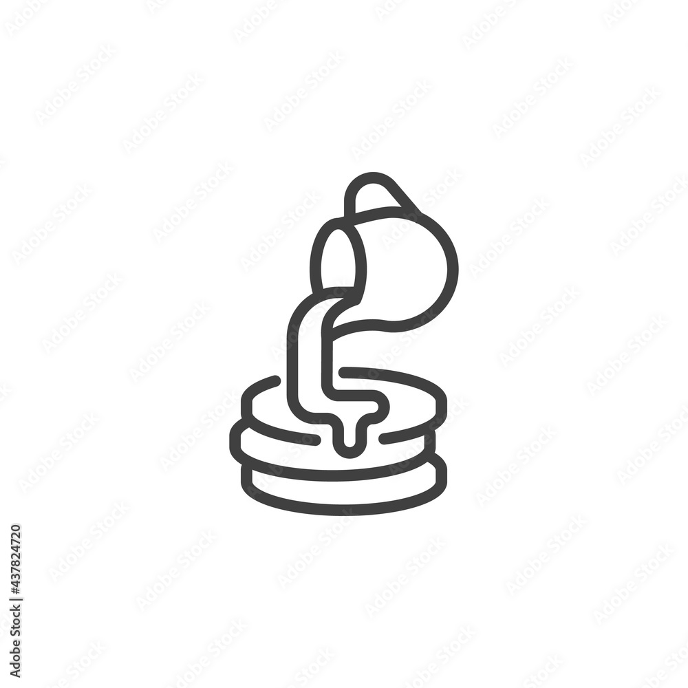 Chocolate pancakes line icon Chocolate pancakes line icon