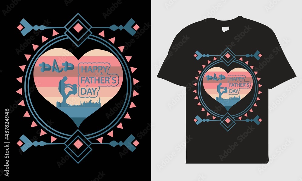 Obraz premium happy father's day t-shirt design