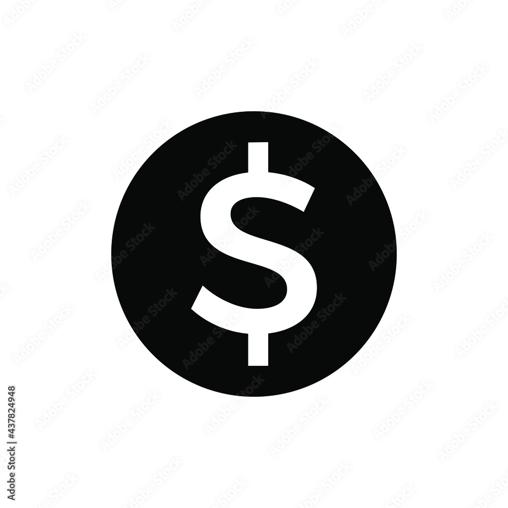 Dollar currency icon vector graphic illustration
