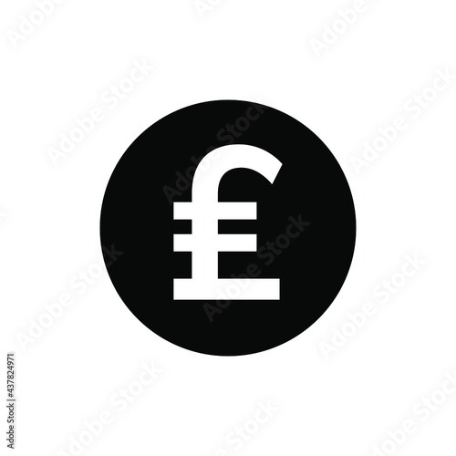 Pound currency icon vector graphic illustration