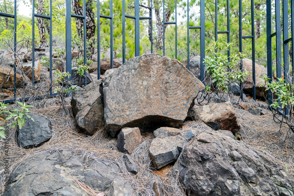 Ancient petroglyph on the island of La Palma, Canaries, Spain Ancient petroglyph on the island of La Palma, Canaries, Spain