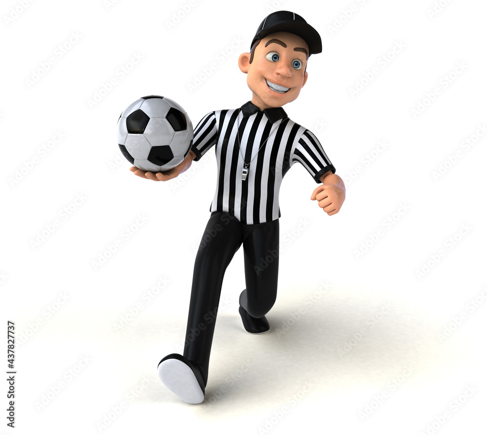 Fun 3D Illustration of an american Referee