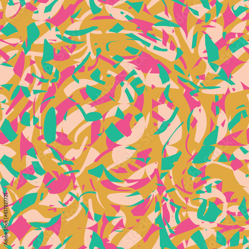 An abstract vibrant shapes seamless vector pattern