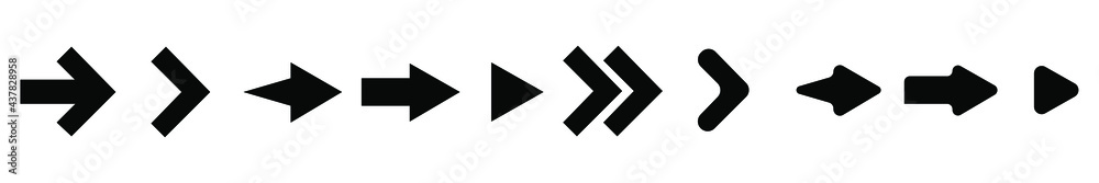 Fototapeta premium Set arrows flat icons. Vector simple flat icon.