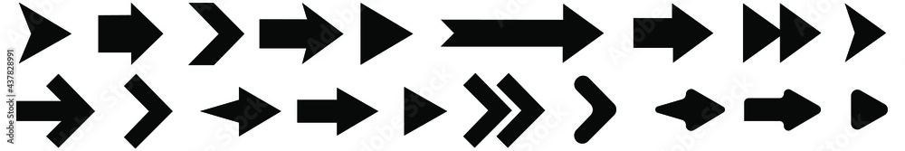 Set arrows flat icons. Vector simple flat icon. Set arrows flat icons. Vector simple flat icon.