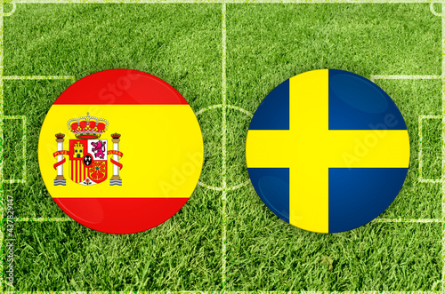 Spain vs Sweden football match
