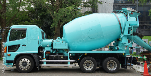 Wallpaper Mural A Japanese concrete mixer truck parked on the street Torontodigital.ca