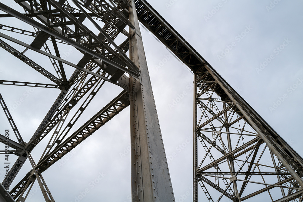 Towers supporting the Joso High Bridge that crosses the Snake River, Washington, USA Towers supporting the Joso High Bridge that crosses the Snake River, Washington, USA