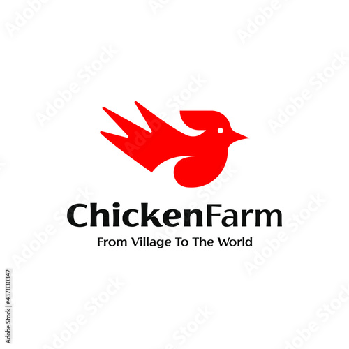 creative chicken logo design suitable for farming symbol