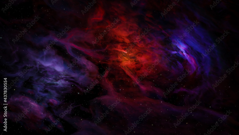 Sci fi  landscape cyberpunk style 3d render, Fantasy universe and galaxy cloud background.