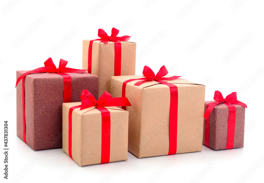 Gift boxes, gifts on a white background isolated. Gift boxes, gifts on a white background isolated.