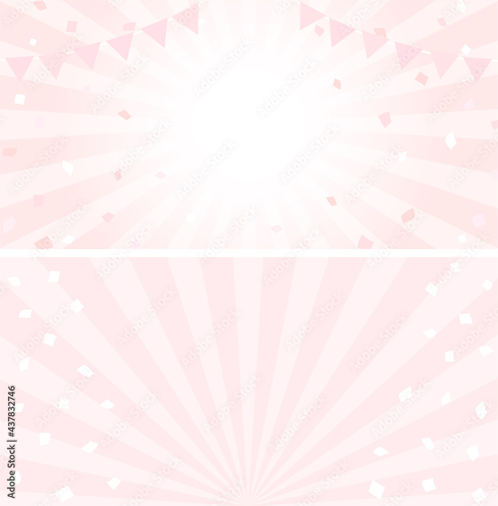 淡いピンクの紙吹雪のバナー背景素材 Stock Vector Adobe Stock