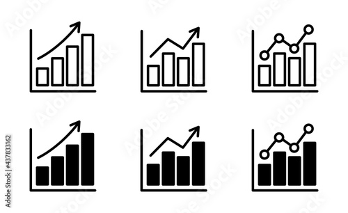 data analyst icon set, graph chart icon for web site