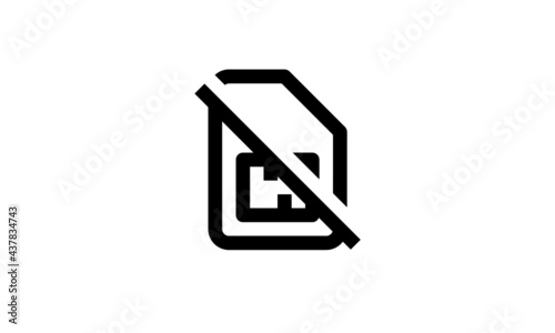 no sim card vector icon outline style with white background perfect pixel 