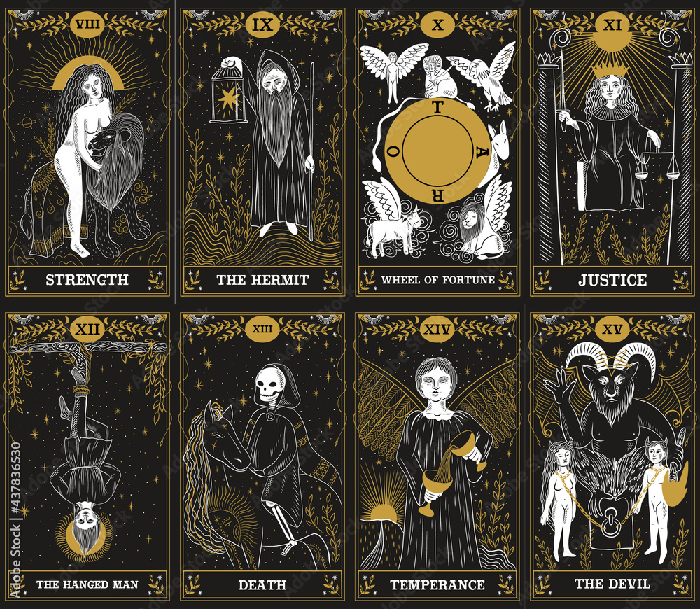 vintage vintage style deck of tarot cards. magical predictions of the  future, mysterious characters. Stock Vector | Adobe Stock