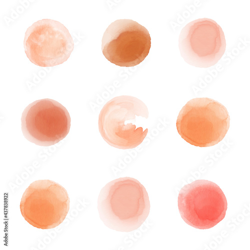 Watercolor geometric shapes vector set. Brush strokes collection vector