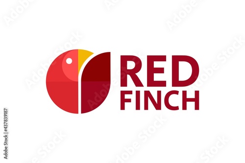 Papier peint Red Cardinal Bird finch logo concept design illustration