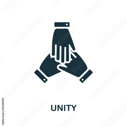 Unity icon. Monochrome simple element from civil rights collection. Creative Unity icon for web design, templates, infographics and more