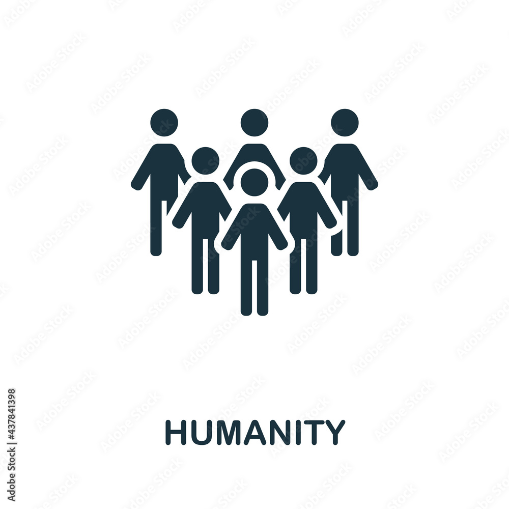 Humanity icon. Monochrome simple element from civil rights collection. Creative Humanity icon for web design, templates, infographics and more Humanity icon. Monochrome simple element from civil rights collection. Creative Humanity icon for web design, templates, infographics and more