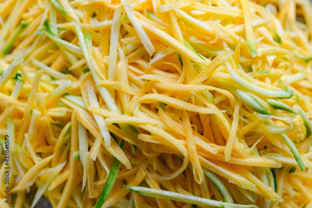 Minced mango for making spicy salad or mango salad. Minced mango for making spicy salad or mango salad.
