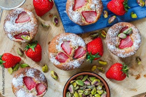 Strawberry and pistachio friands