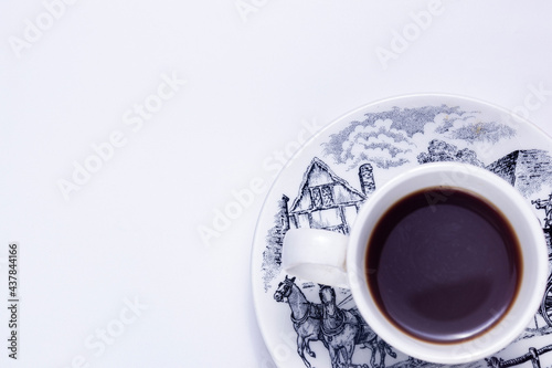 coffee set on rustic background