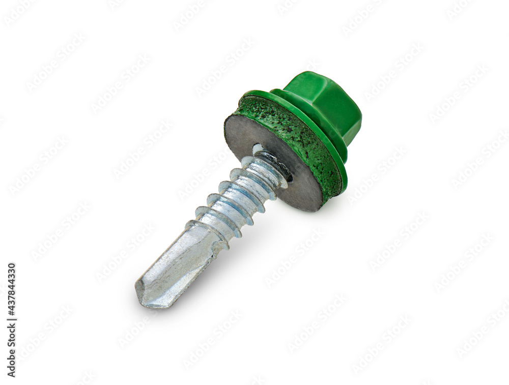 Green roof bolt, cut out, photo stacking Green roof bolt, cut out, photo stacking