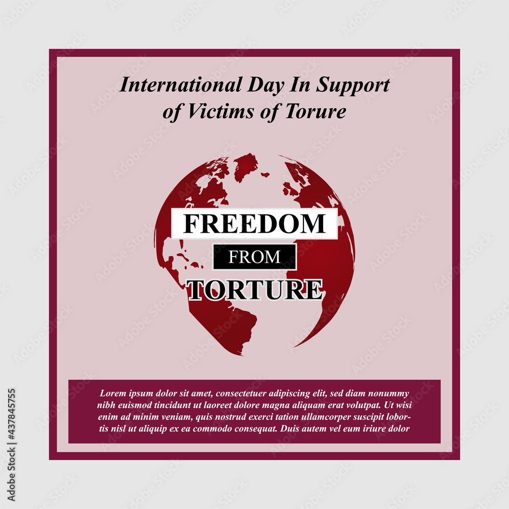 International Day Supporting Torture Victims vector illustration ...