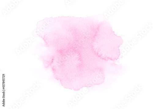 Pink watercolor paint on white paper