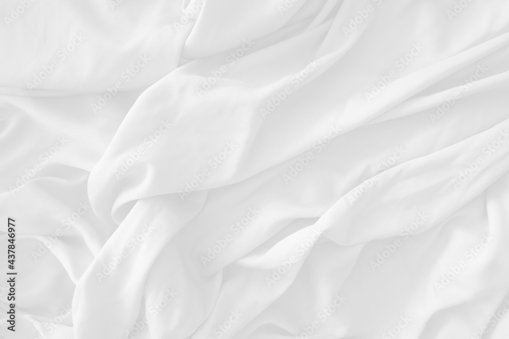 Abstract background on isolated. Abstract white waves. wave from fabric