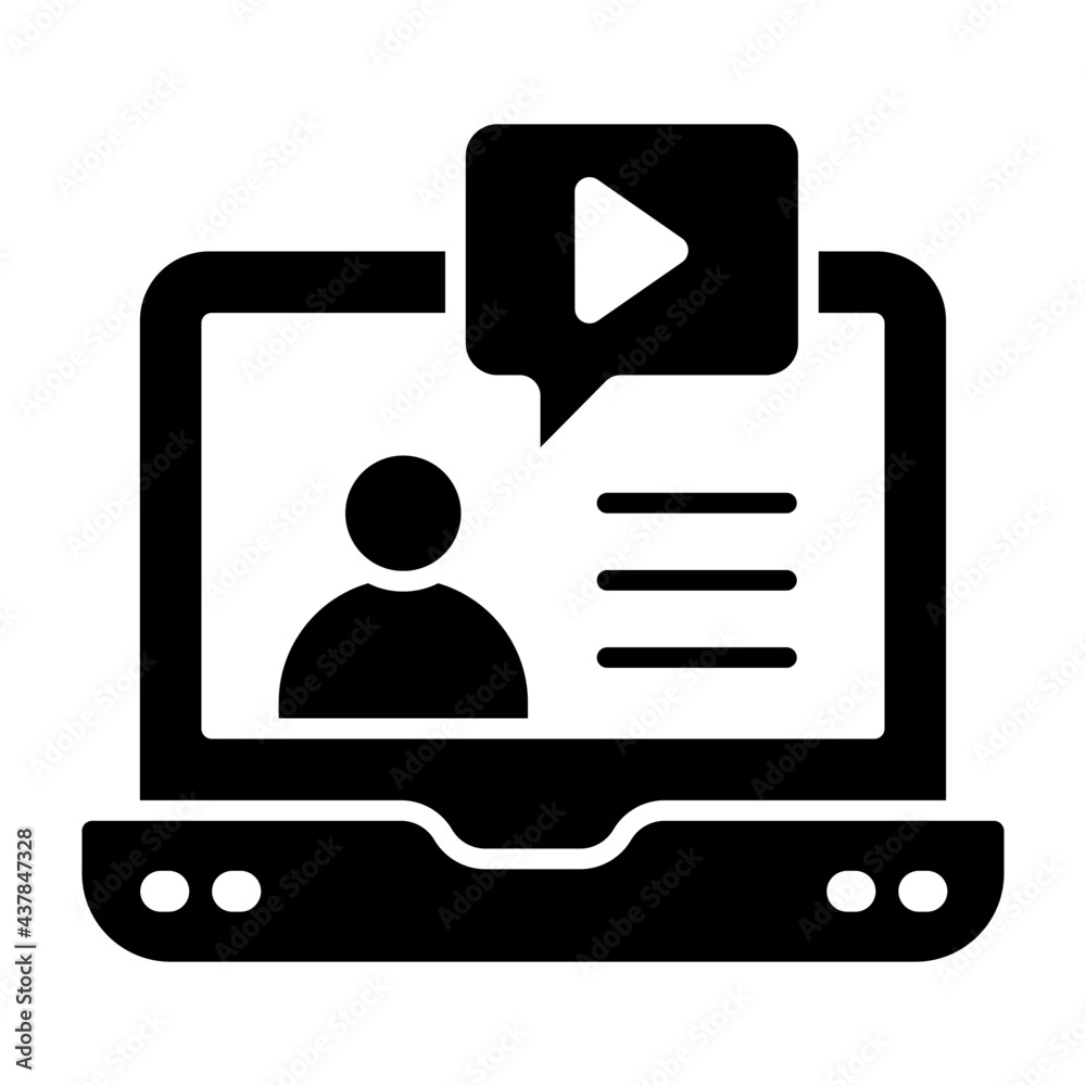 A glyph design, icon of media chat A glyph design, icon of media chat