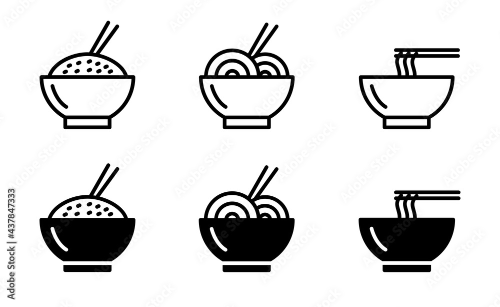 Noodle icon set vector for web Noodle icon set vector for web