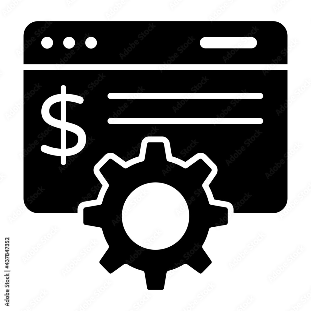 A glyph design, icon of money management