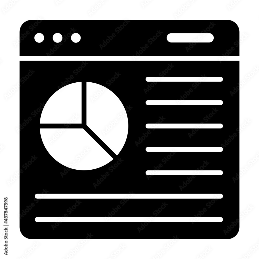 A glyph design, icon of web statistics A glyph design, icon of web statistics